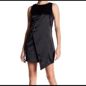 The Vanity Room Satin Wrap Grommet Sheath Dress